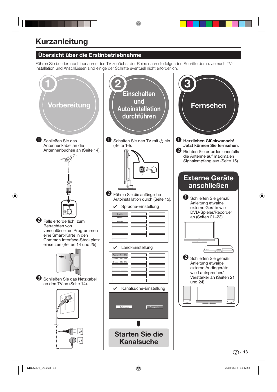 Kurzanleitung, No p, Starten sie die kanalsuche | Pioneer KRL-32V User Manual | Page 112 / 340