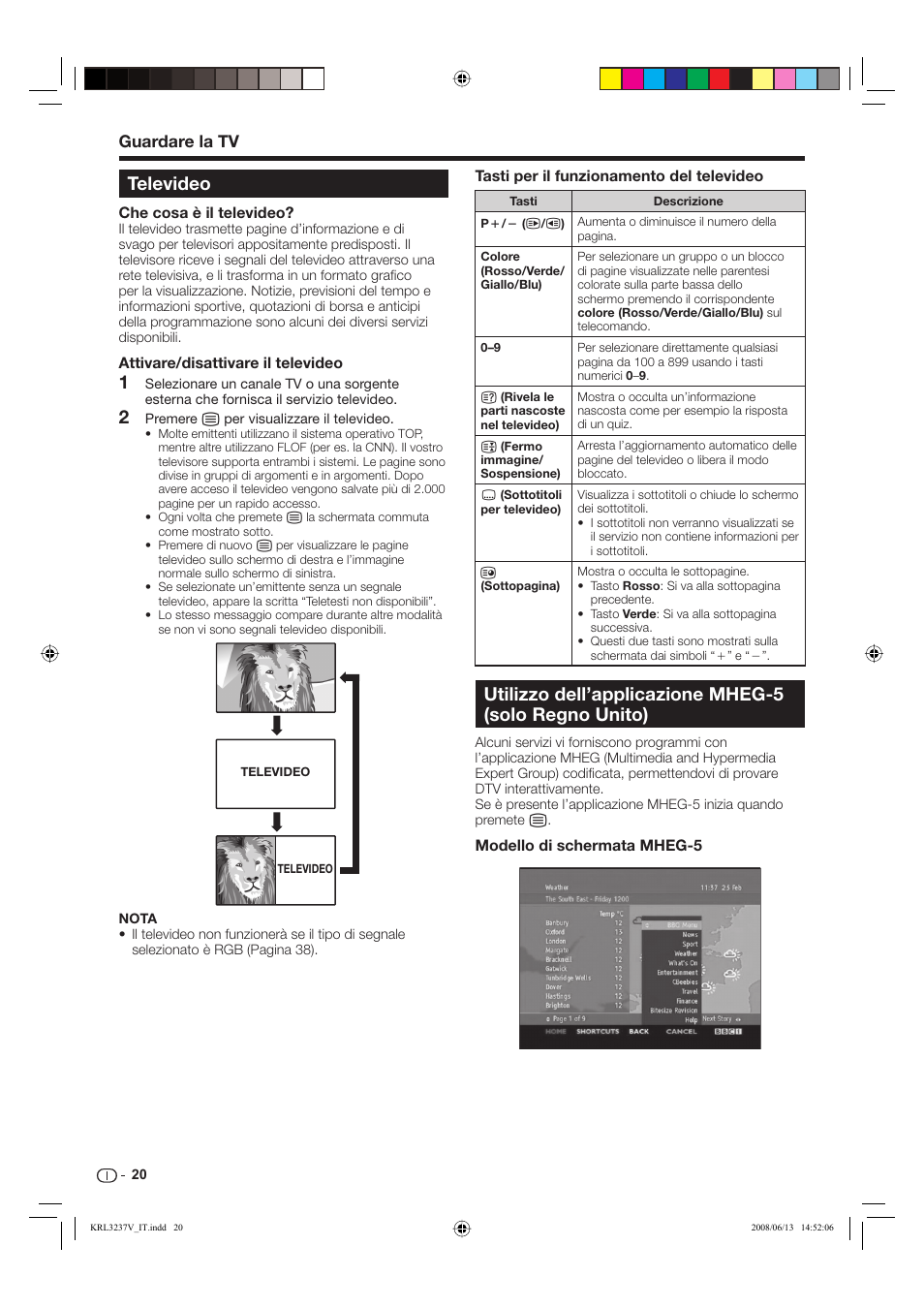 Televideo, Guardare la tv | Pioneer KRL-32V User Manual | Page 167 / 340
