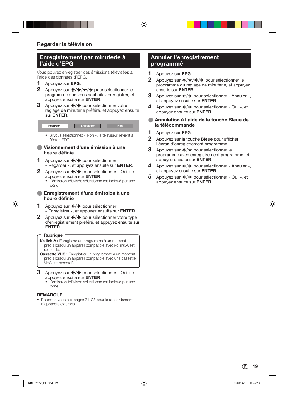 Enregistrement par minuterie à l’aide d’epg, Annuler l’enregistrement programmé | Pioneer KRL-32V User Manual | Page 70 / 340