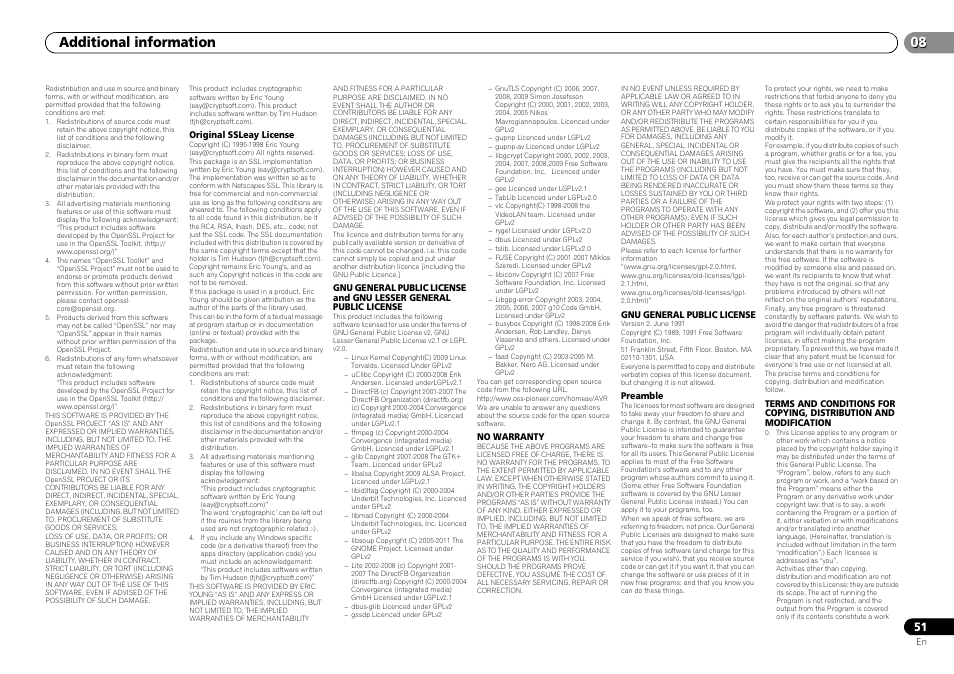 Additional information | Pioneer VSX-S500-S User Manual | Page 51 / 56