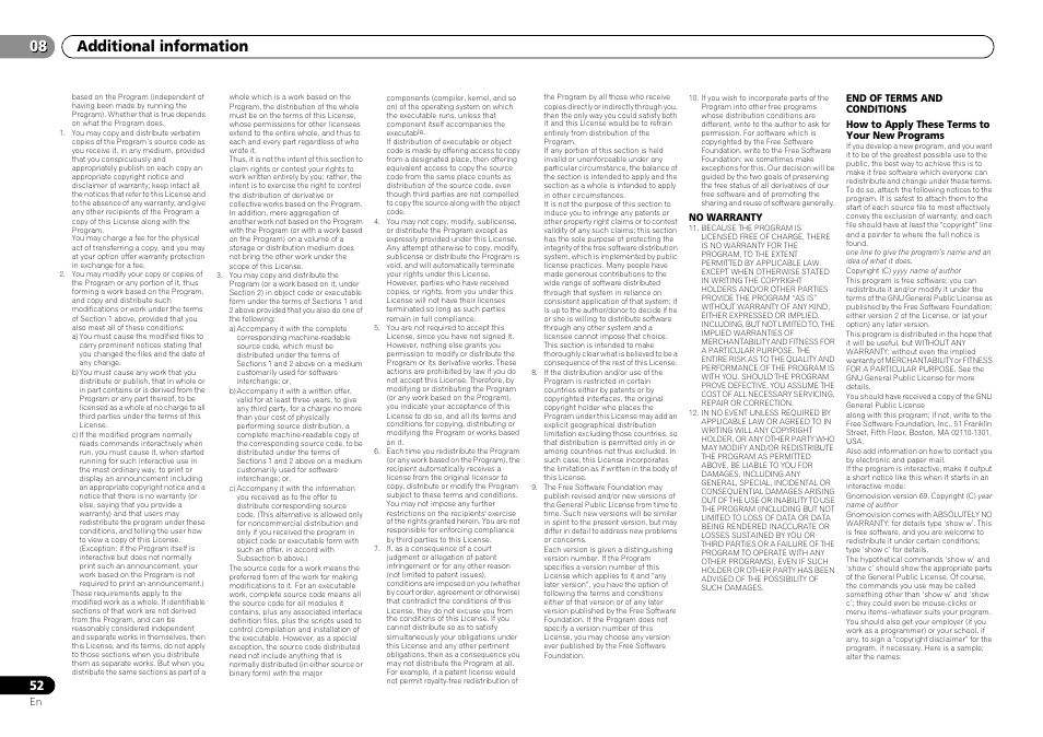 Additional information 08 | Pioneer VSX-S500-S User Manual | Page 52 / 56