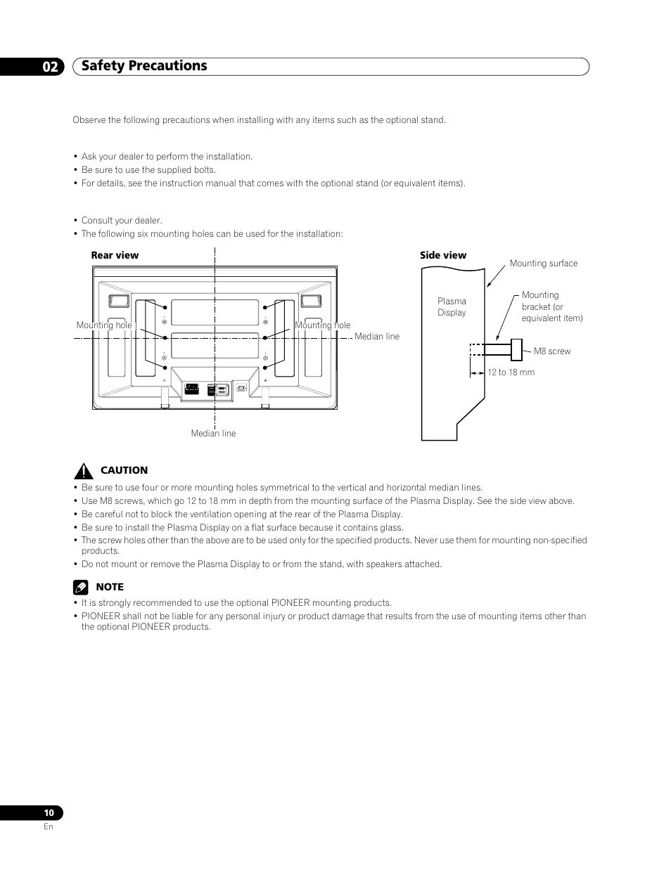 Safety precautions 02 | Pioneer PDP-506FDE User Manual | Page 10 / 141