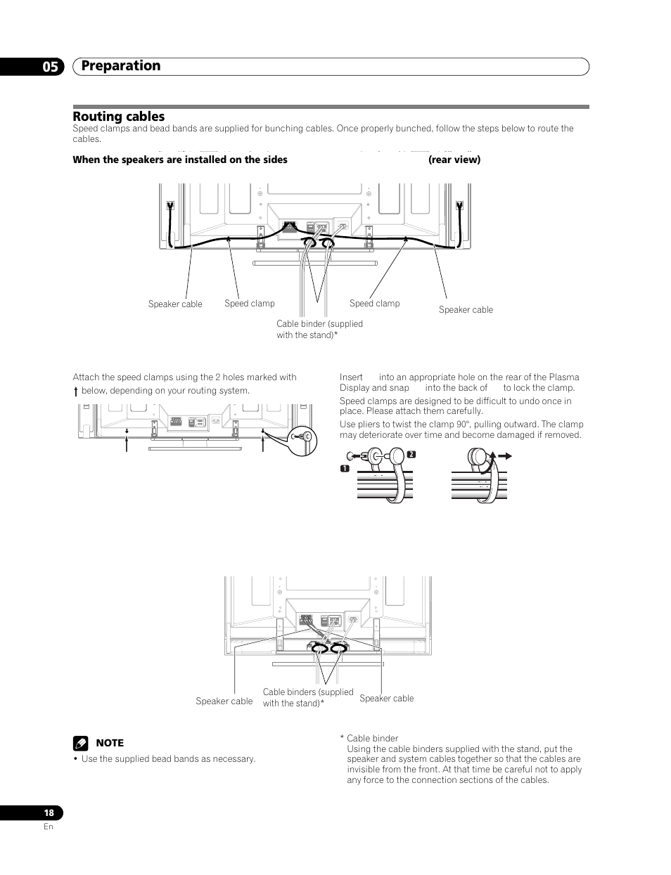 Routing cables, Preparation 05 | Pioneer PDP-506FDE User Manual | Page 18 / 141