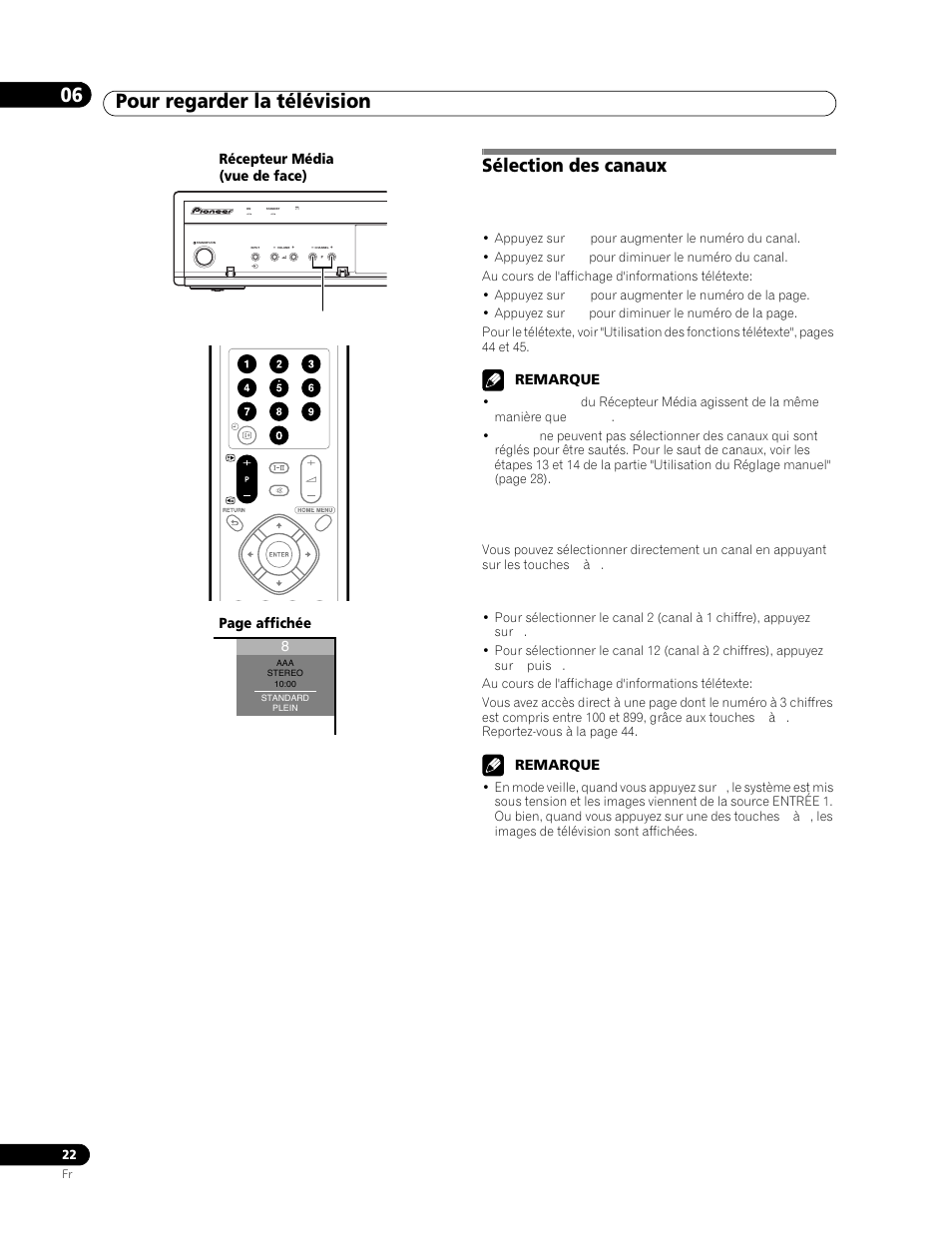 Sélection des canaux, Pour regarder la télévision 06 | Pioneer PDP-506FDE User Manual | Page 68 / 141