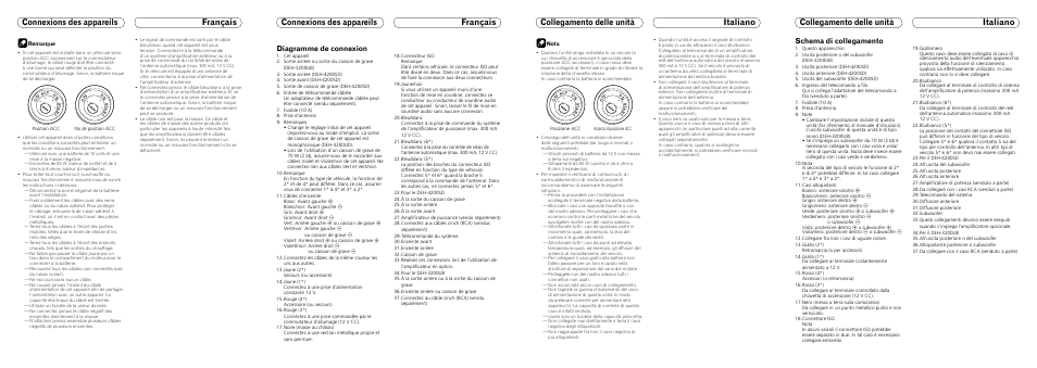 Diagramme de connexion, Schema di collegamento | Pioneer DEH-3200UB User Manual | Page 6 / 8
