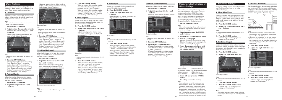 Basic settings, Changing basic settings or other settings, Advanced settings | Pioneer ND-BC20PA User Manual | Page 2 / 6