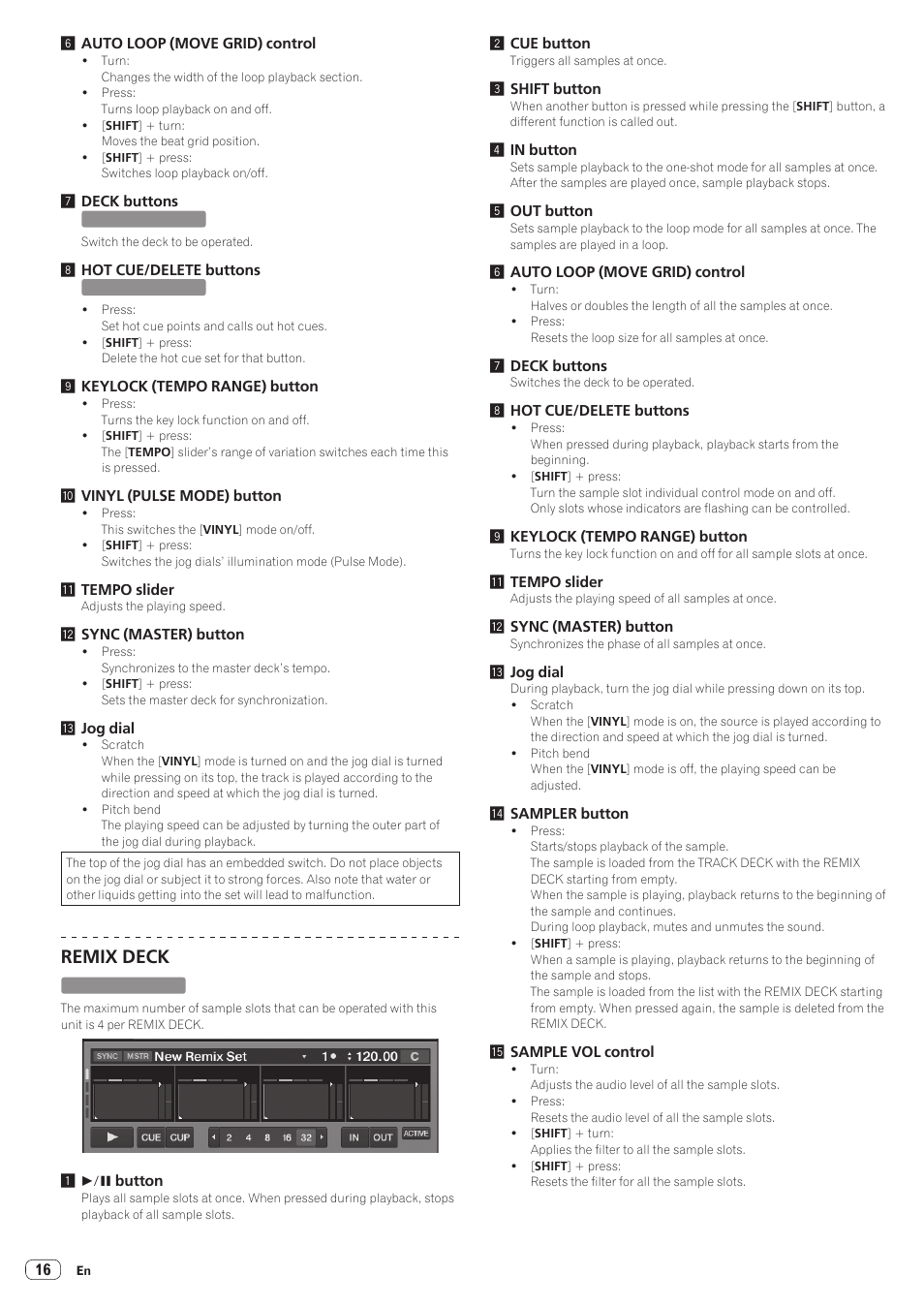 Remix deck | Pioneer DDJ-ERGO-K User Manual | Page 16 / 31