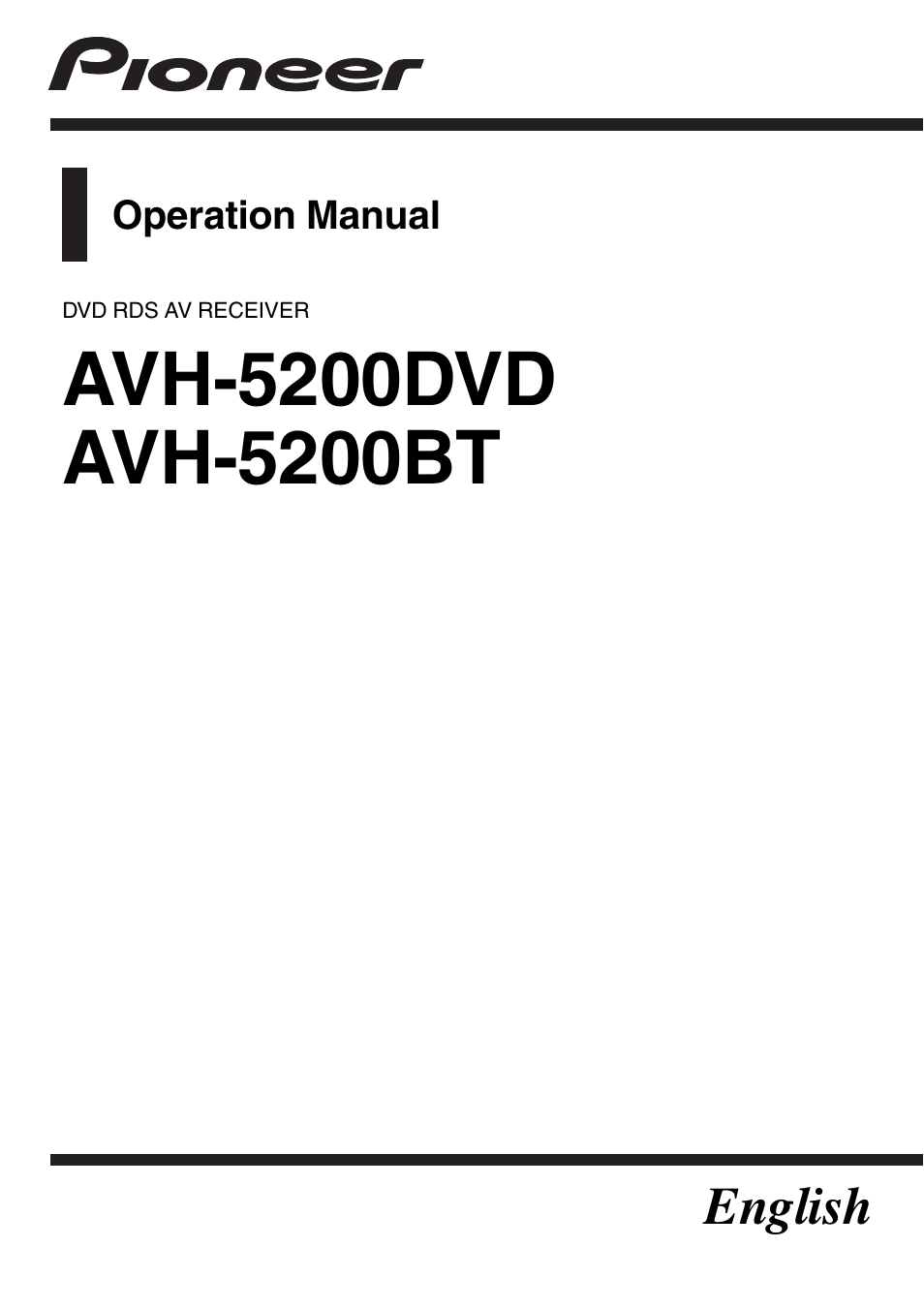 Pioneer AVH-5200DVD User Manual | 80 pages