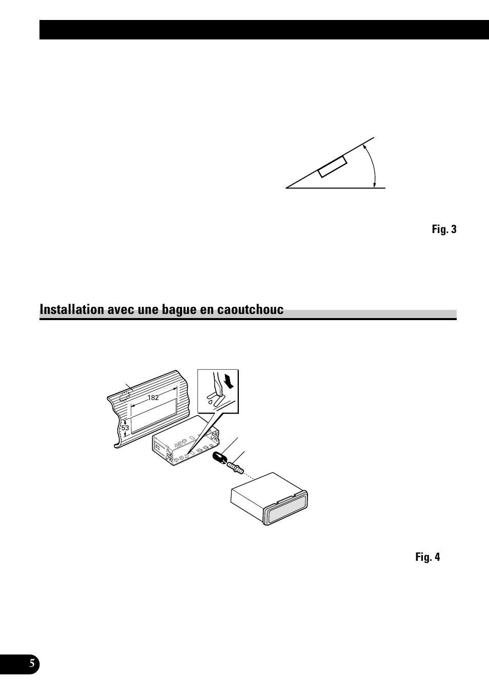 Installation, Installation avec une bague en, Caoutchouc | Installation avec une bague en caoutchouc | Pioneer KEH-P1010R User Manual | Page 24 / 40