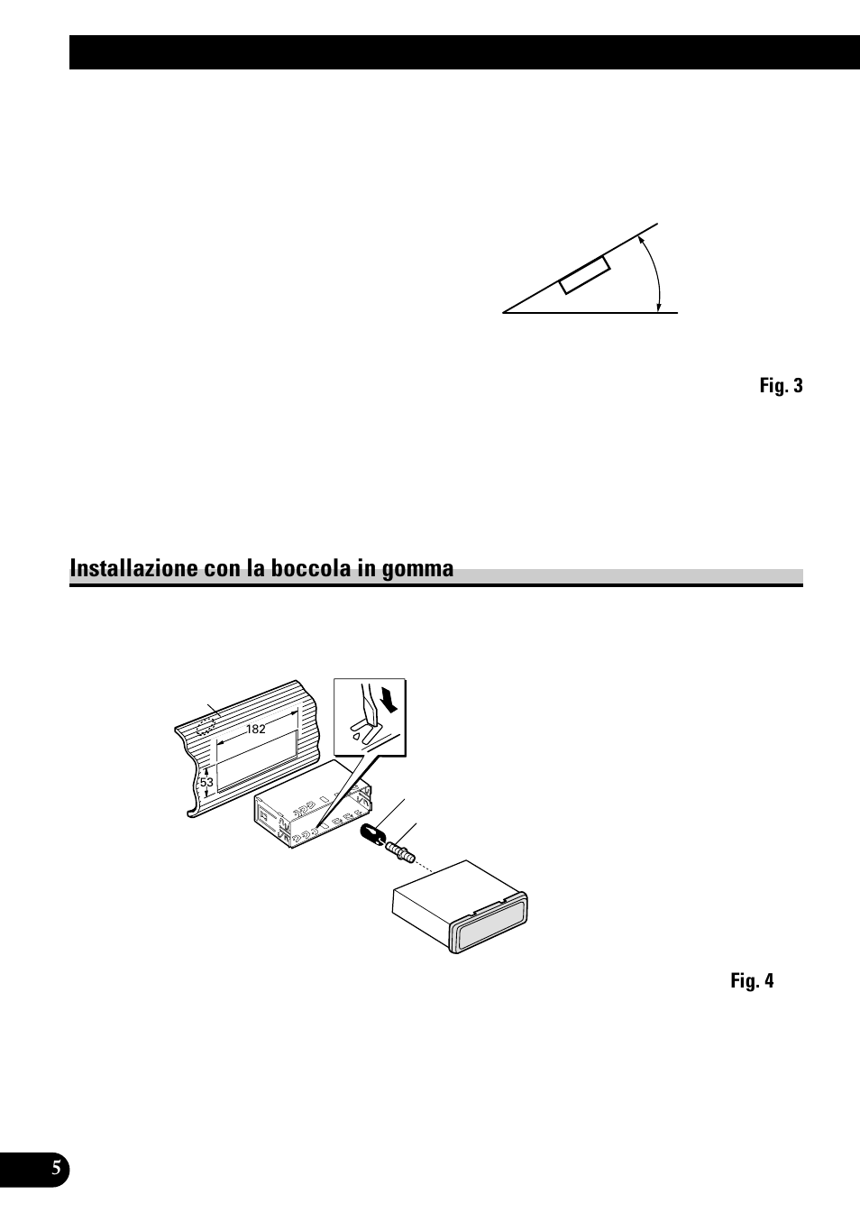 Installazione, Installazione con la boccola in gomma | Pioneer KEH-P1010R User Manual | Page 30 / 40