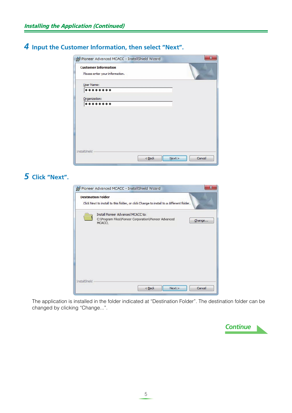 Continue | Pioneer SC-LX82 User Manual | Page 5 / 36