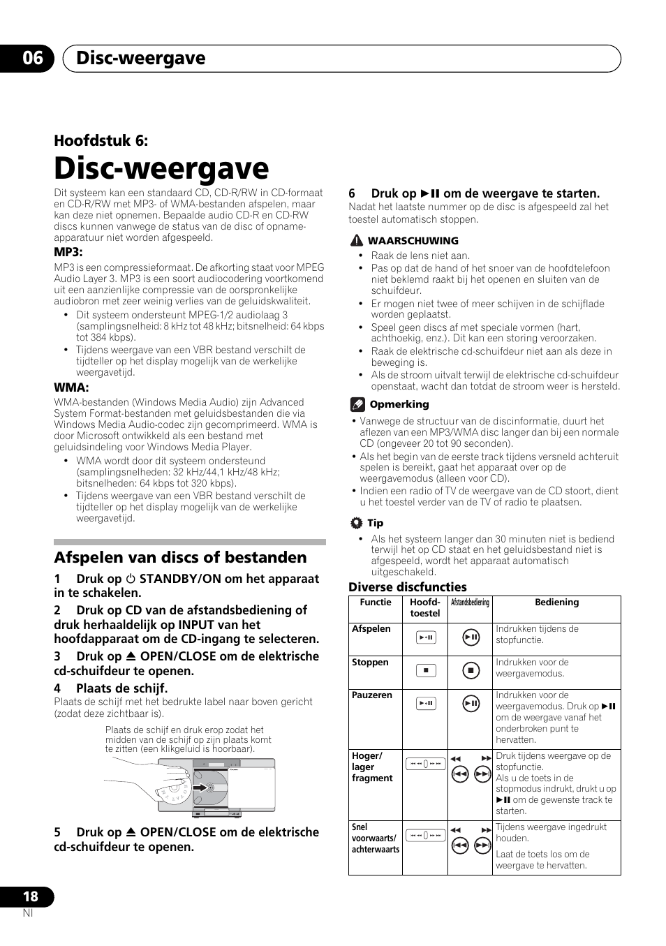 06 disc-weergave, Afspelen van discs of bestanden, Disc-weergave | Disc-weergave 06, Hoofdstuk 6 | Pioneer X-SMC00 User Manual | Page 162 / 256