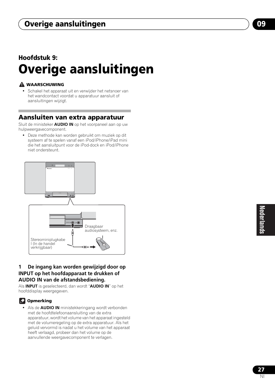 09 overige aansluitingen, Aansluiten van extra apparatuur, Overige aansluitingen | Overige aansluitingen 09, Hoofdstuk 9 | Pioneer X-SMC00 User Manual | Page 171 / 256