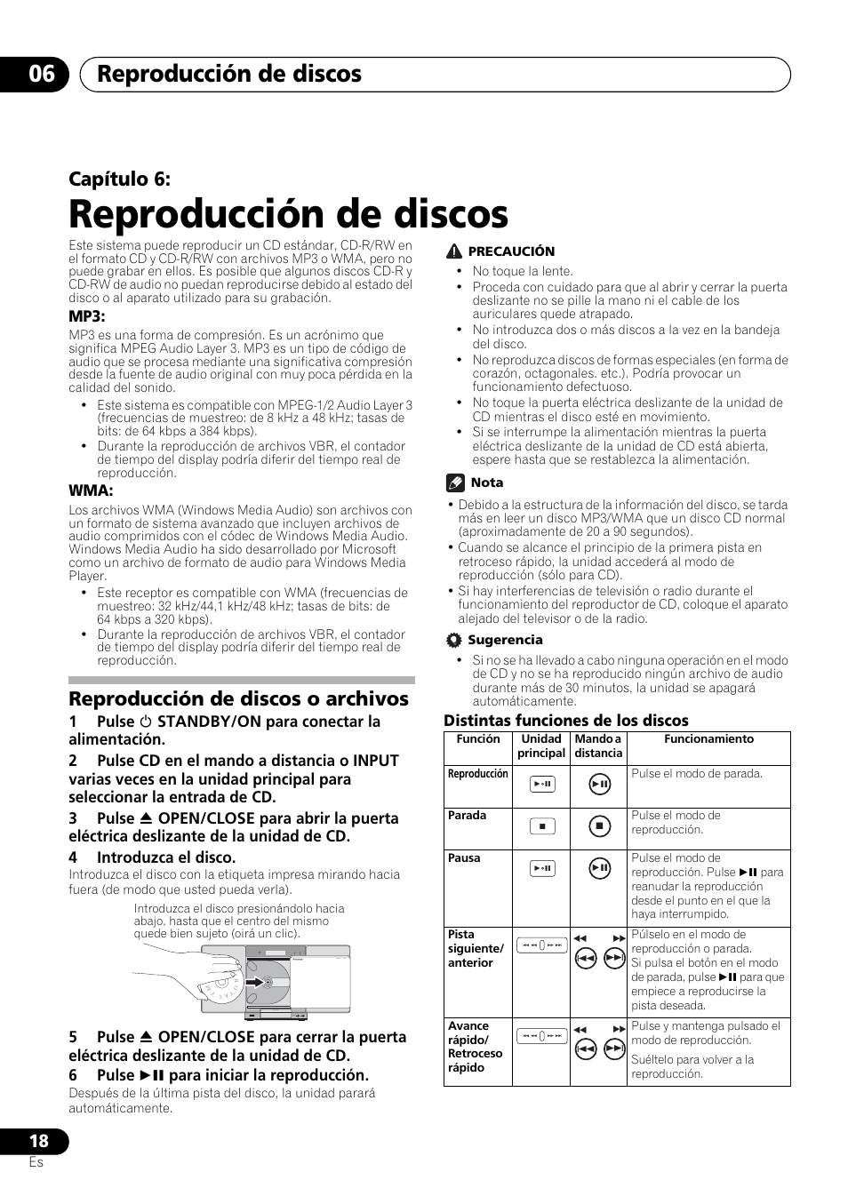 06 reproducción de discos, Reproducción de discos o archivos, Reproducción de discos | Reproducción de discos 06, Capítulo 6 | Pioneer X-SMC00 User Manual | Page 198 / 256