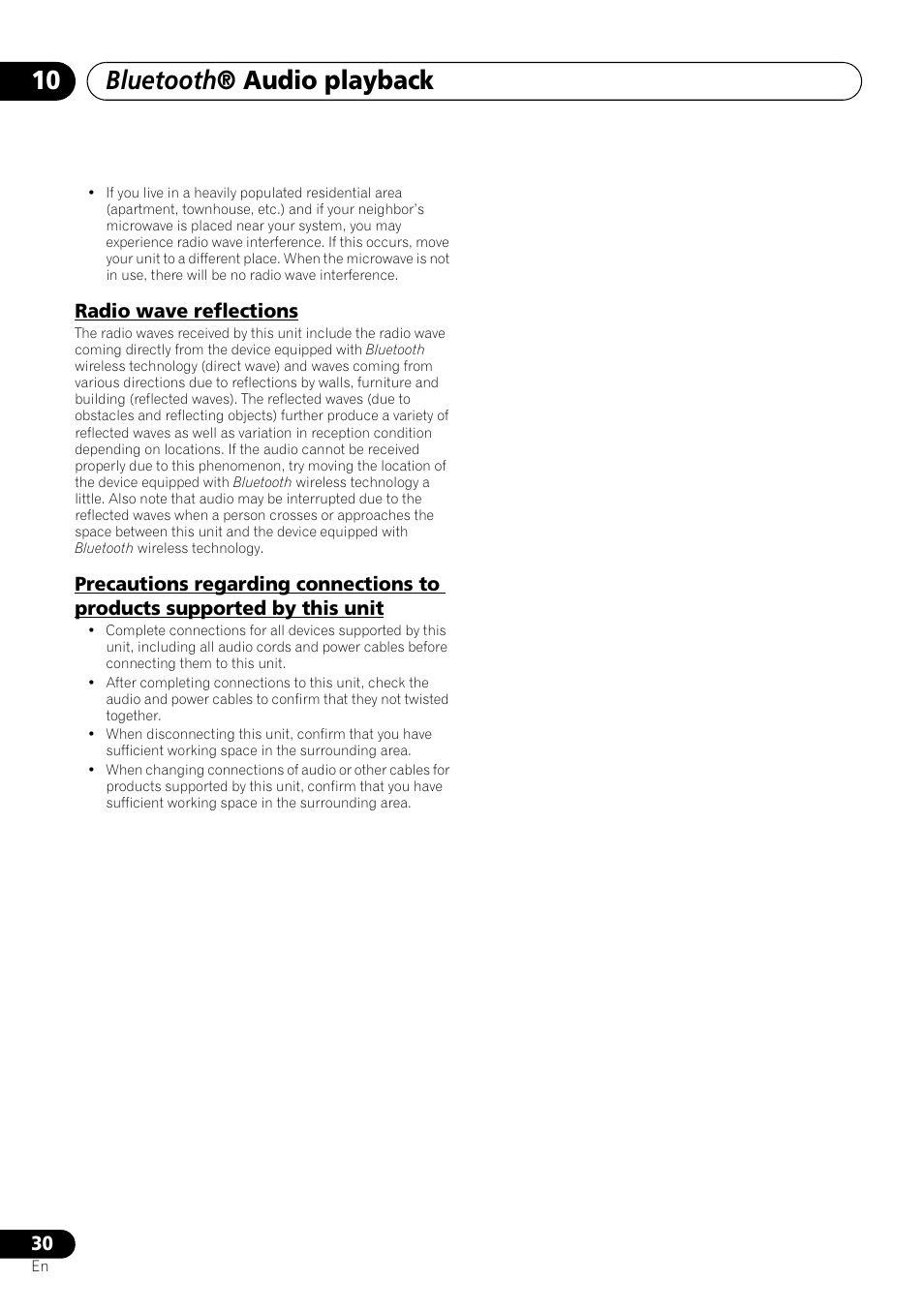 Bluetooth ® audio playback | Pioneer X-SMC00 User Manual | Page 30 / 256