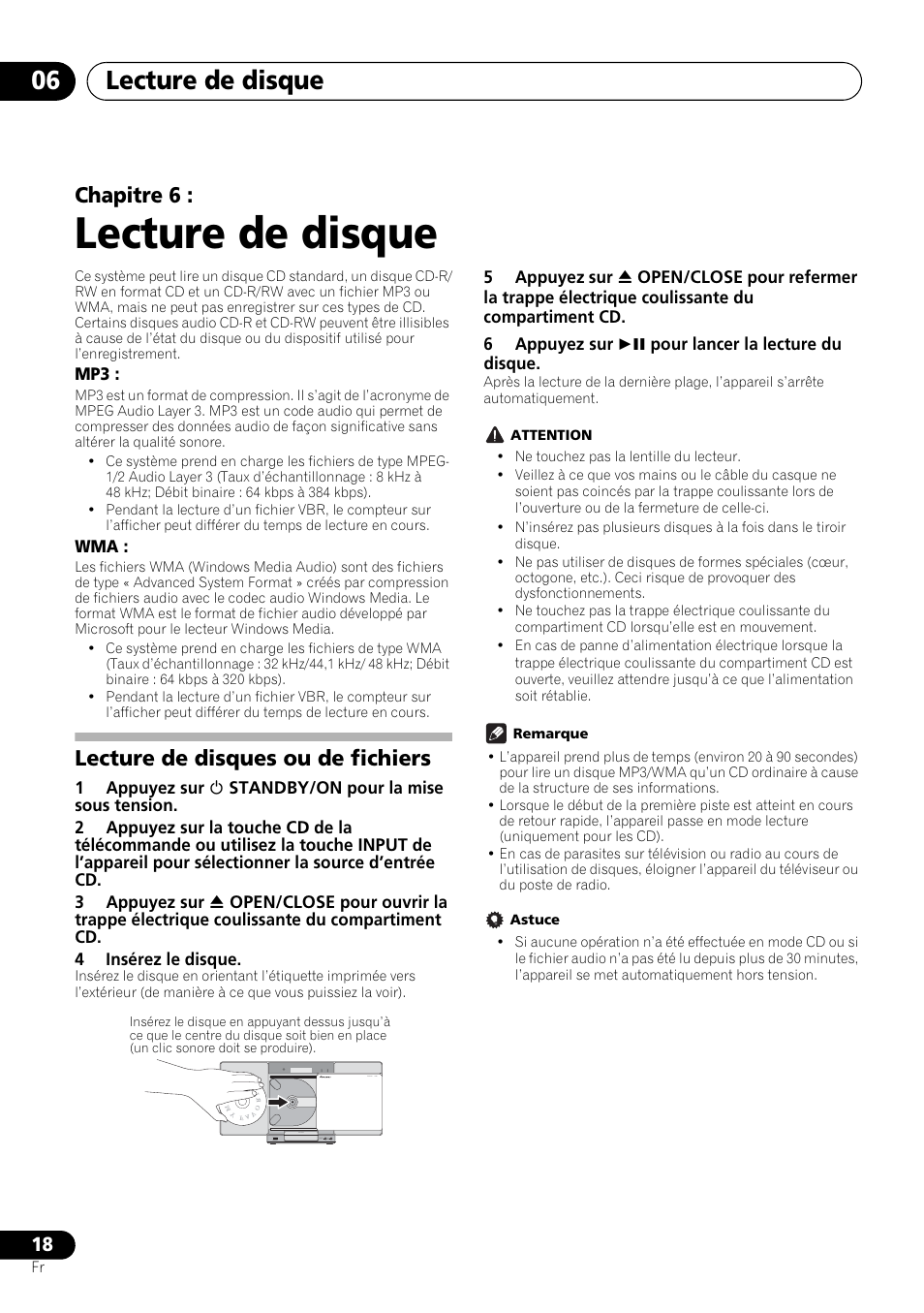 06 lecture de disque, Lecture de disques ou de fichiers, Lecture de disque | Lecture de disque 06, Chapitre 6 | Pioneer X-SMC00 User Manual | Page 54 / 256
