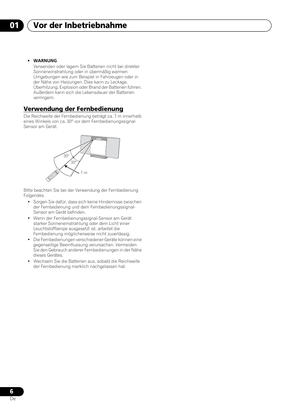 Verwendung der fernbedienung, Vor der inbetriebnahme 01 | Pioneer X-SMC00 User Manual | Page 78 / 256