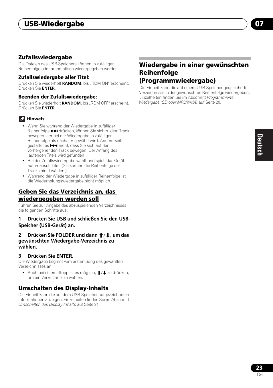 Usb-wiedergabe 07 | Pioneer X-SMC00 User Manual | Page 95 / 256