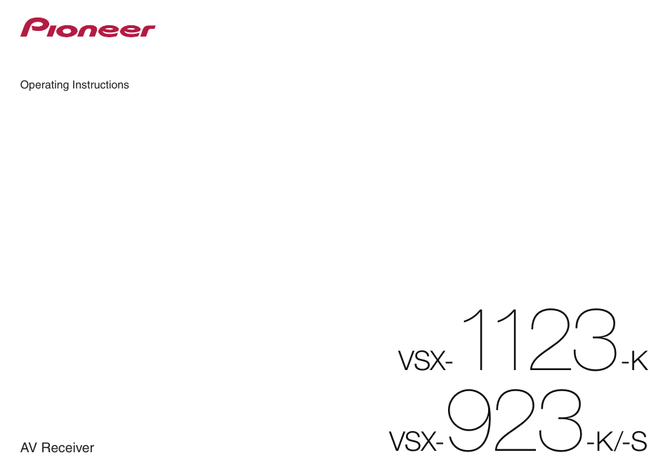 Pioneer VSX-923-S User Manual | 115 pages