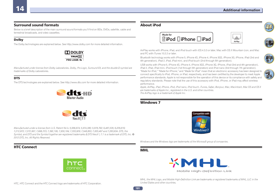 14 additional information | Pioneer VSX-923-S User Manual | Page 101 / 115