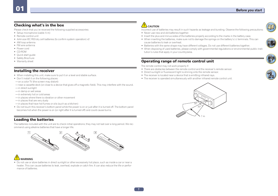 01 before you start | Pioneer VSX-923-S User Manual | Page 7 / 115