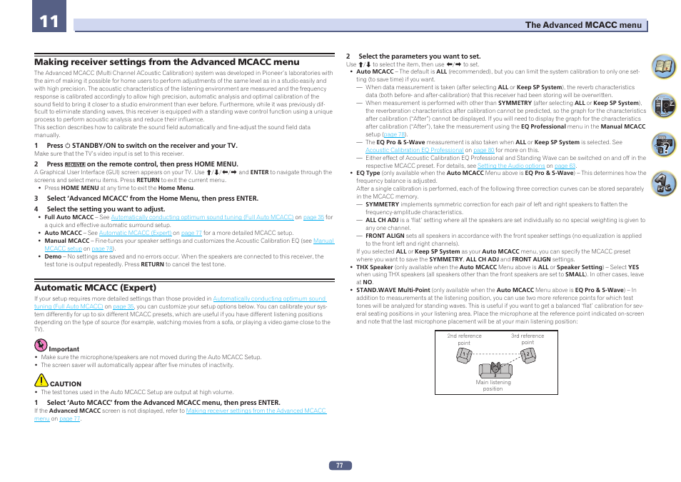 11 the advanced mcacc menu | Pioneer VSX-923-S User Manual | Page 77 / 115