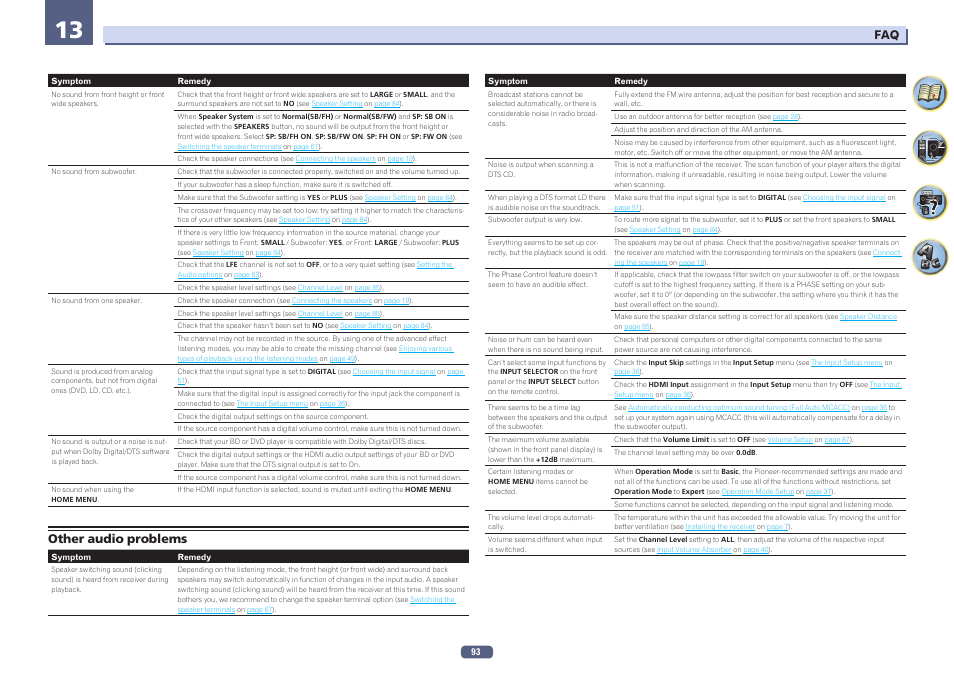 Other audio problems | Pioneer VSX-923-S User Manual | Page 93 / 115