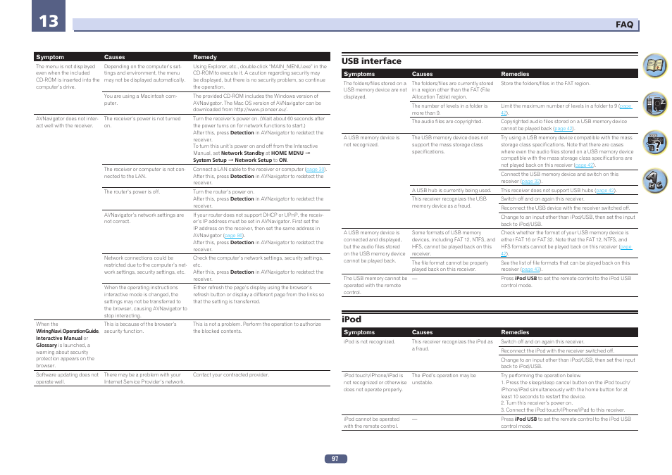 Usb interface ipod | Pioneer VSX-923-S User Manual | Page 97 / 115