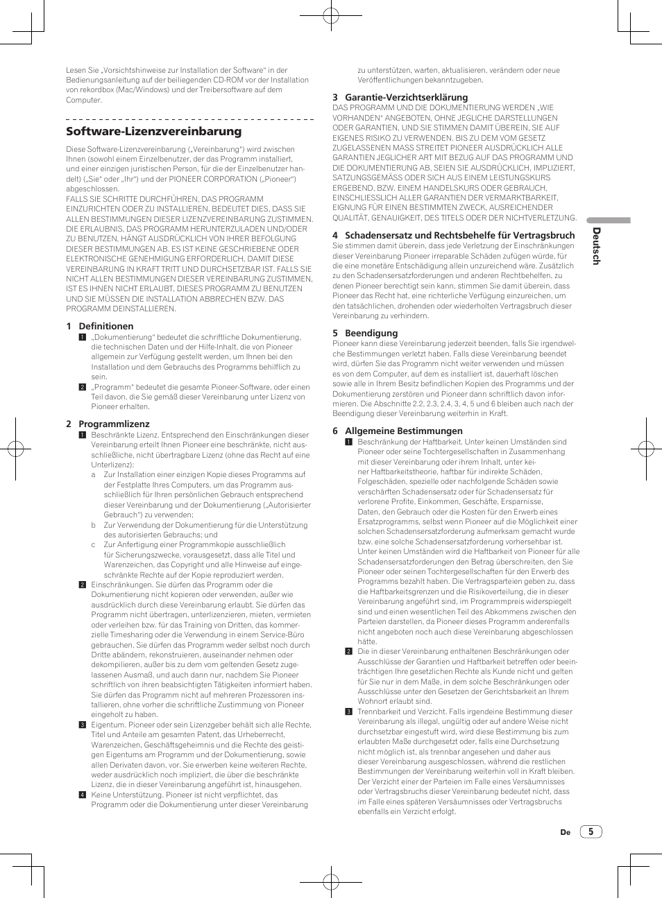Software-lizenzvereinbarung | Pioneer XDJ-AERO User Manual | Page 17 / 60