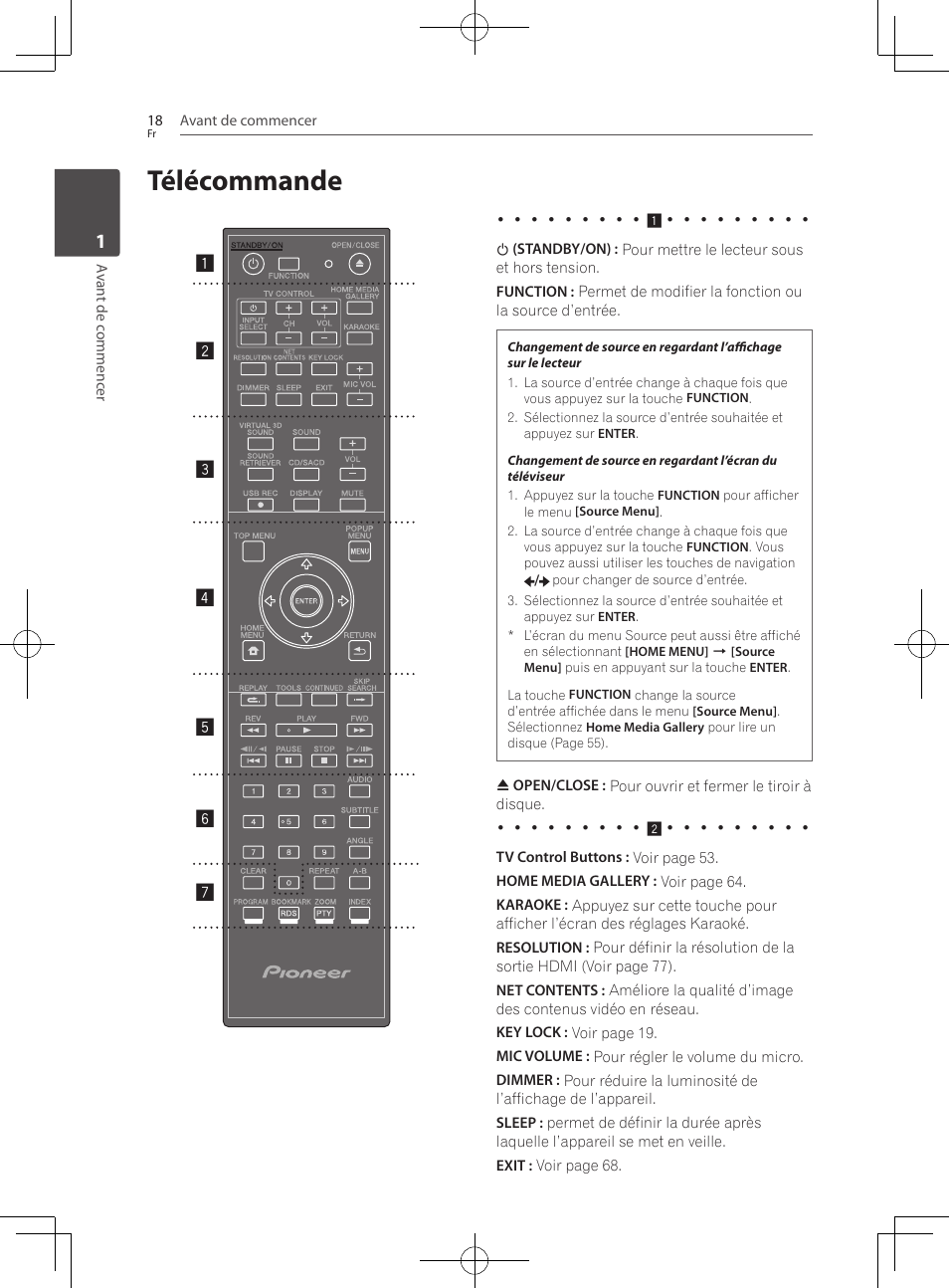 18 télécommande, Télécommande | Pioneer BCS-727 User Manual | Page 114 / 588