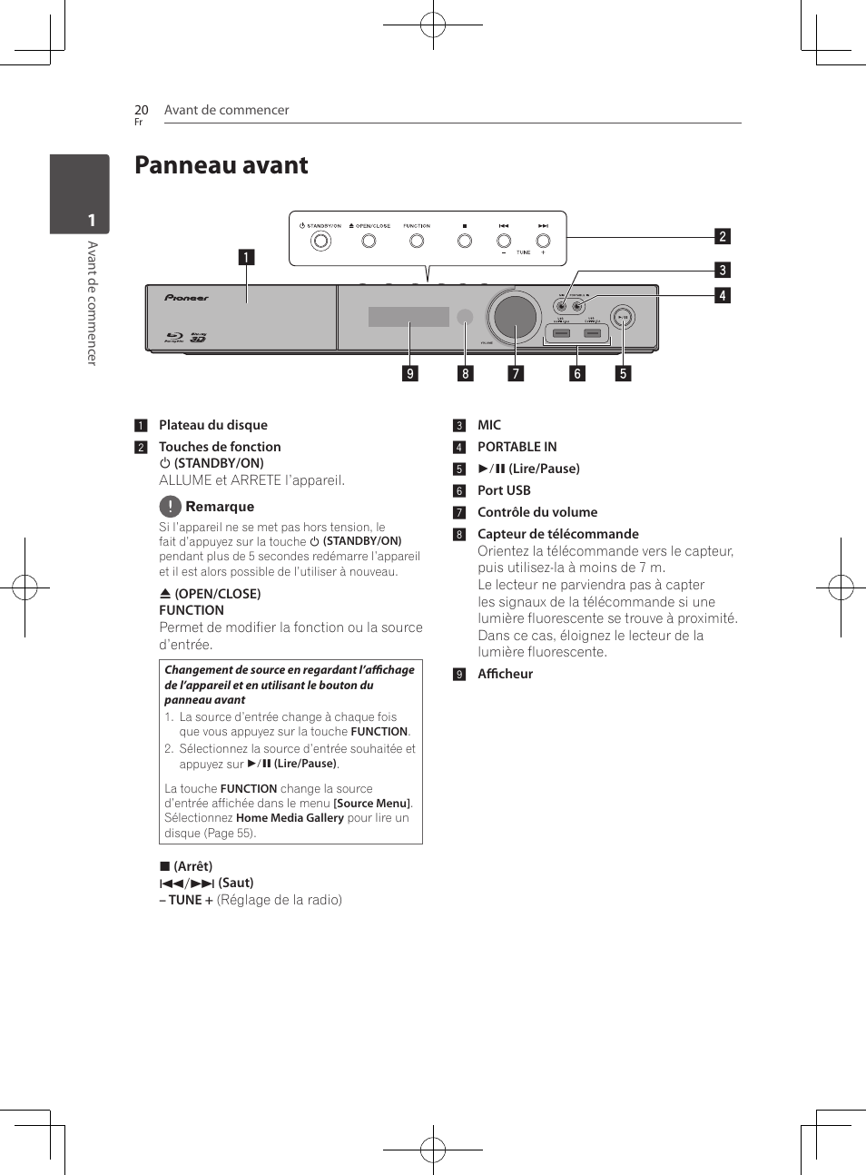 Panneau avant | Pioneer BCS-727 User Manual | Page 116 / 588