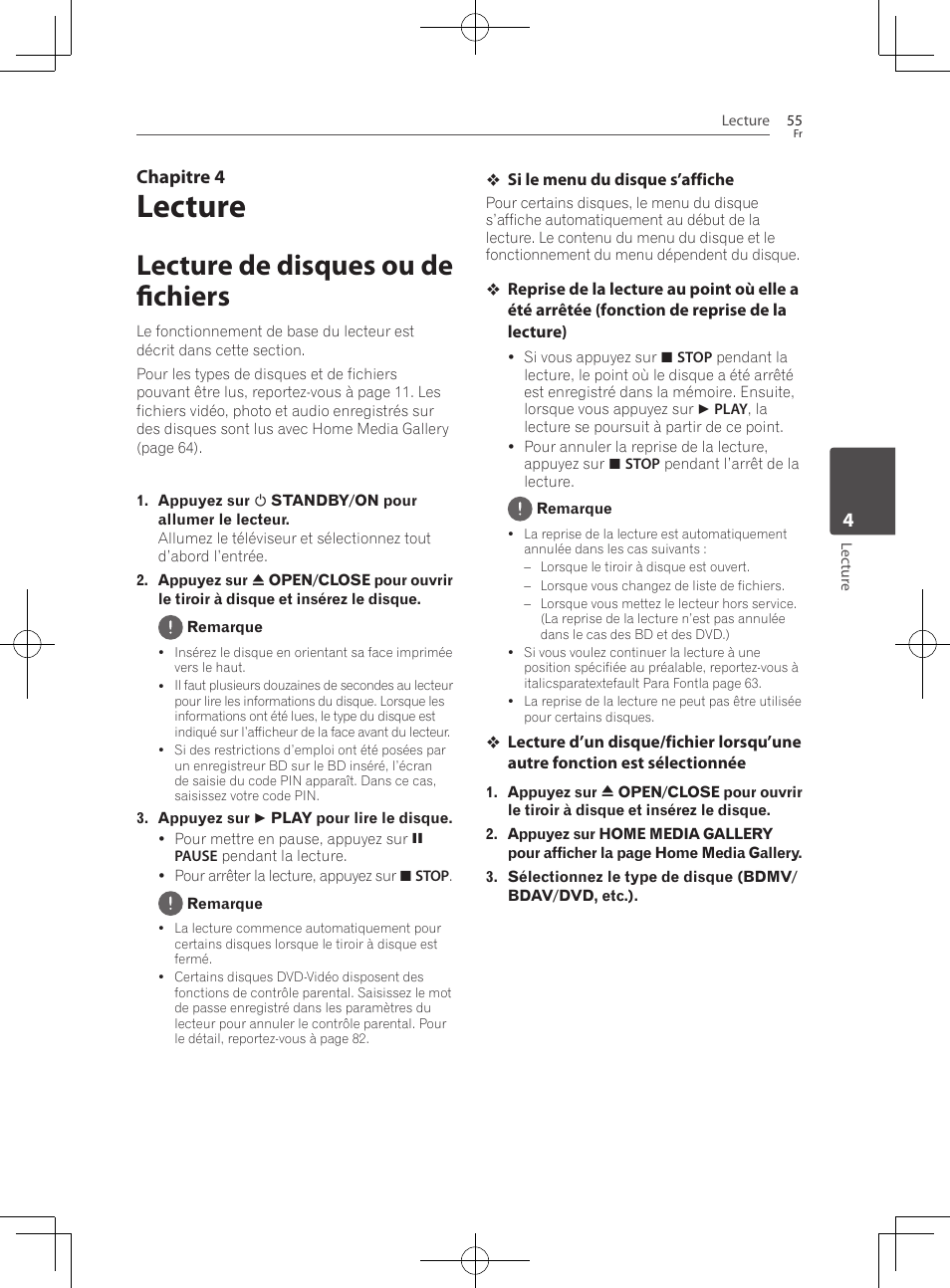 Lecture de disques ou de fichiers, Lecture, Chapitre 4 | Pioneer BCS-727 User Manual | Page 151 / 588
