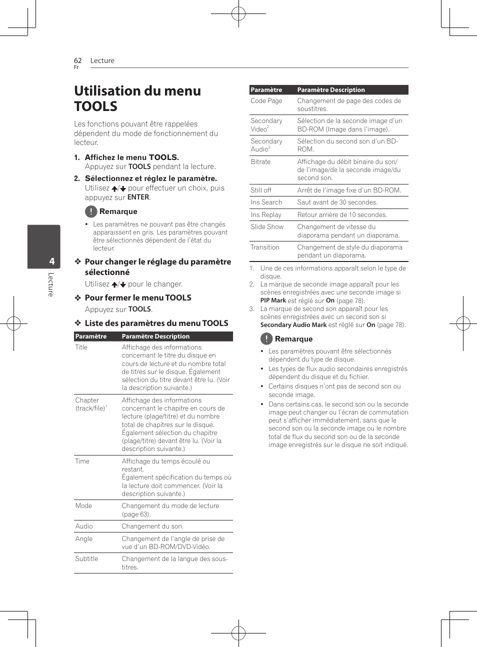 Utilisation du menu tools | Pioneer BCS-727 User Manual | Page 158 / 588