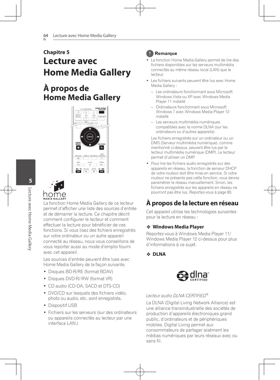 À propos de home media gallery, À propos de la lecture en réseau, Lecture avec home media gallery | Pioneer BCS-727 User Manual | Page 160 / 588