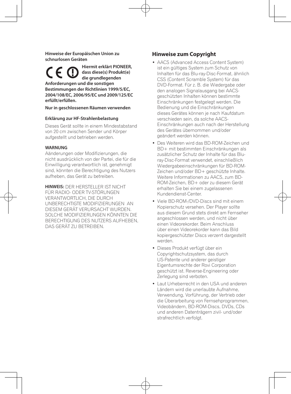 Hinweise zum copyright | Pioneer BCS-727 User Manual | Page 204 / 588