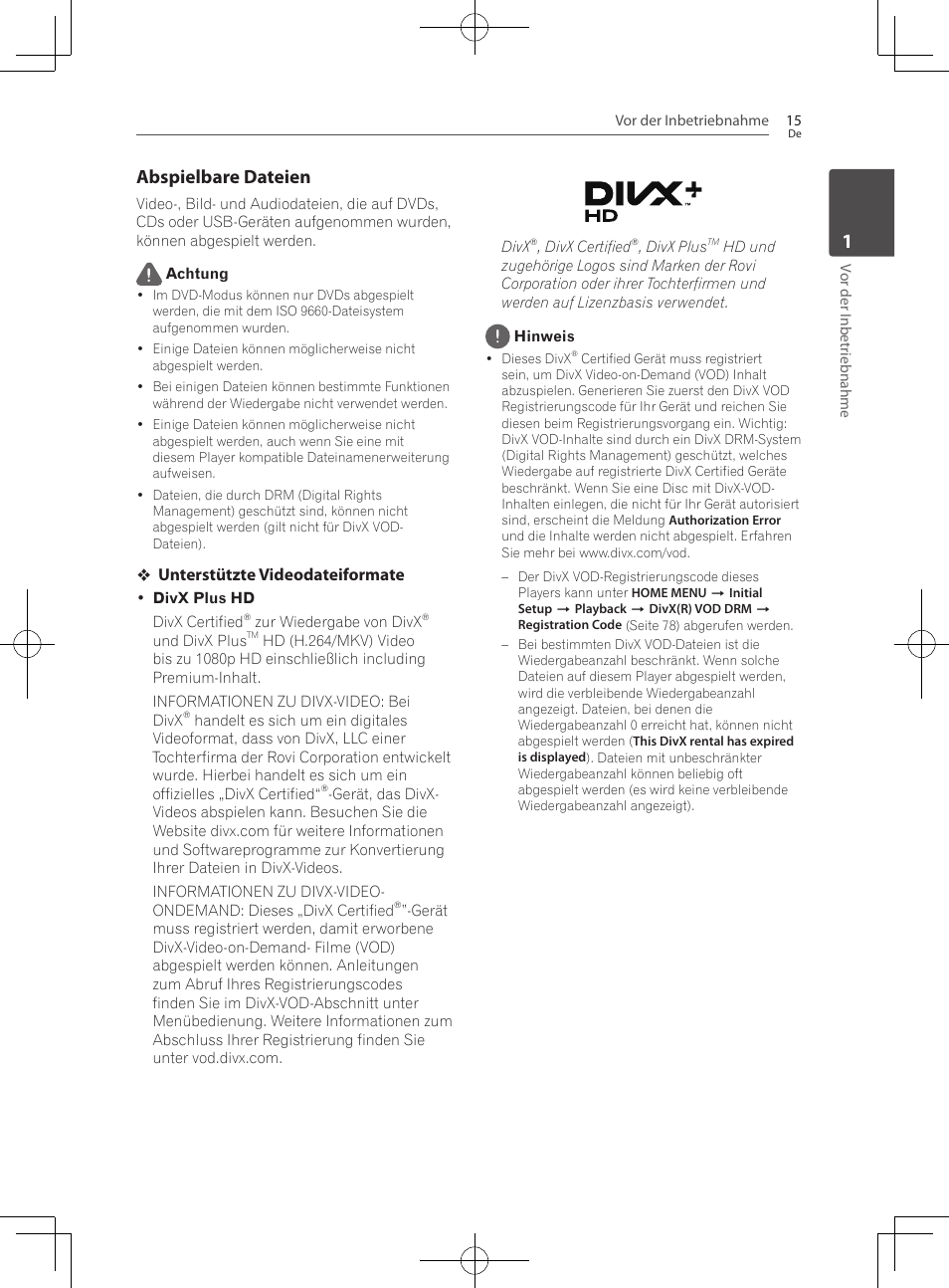 Abspielbare dateien, Unterstützte videodateiformate | Pioneer BCS-727 User Manual | Page 215 / 588