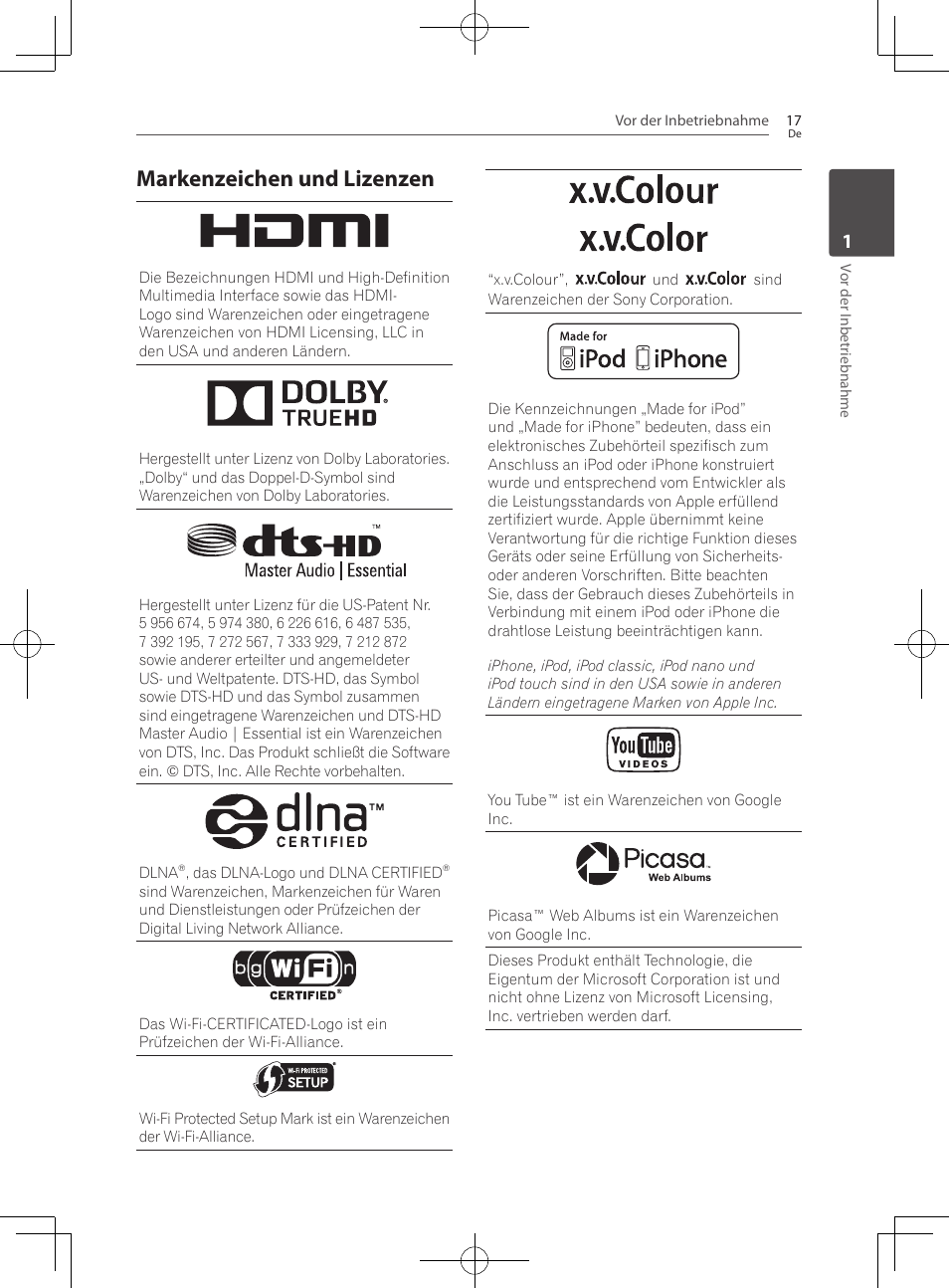 Markenzeichen und lizenzen | Pioneer BCS-727 User Manual | Page 217 / 588