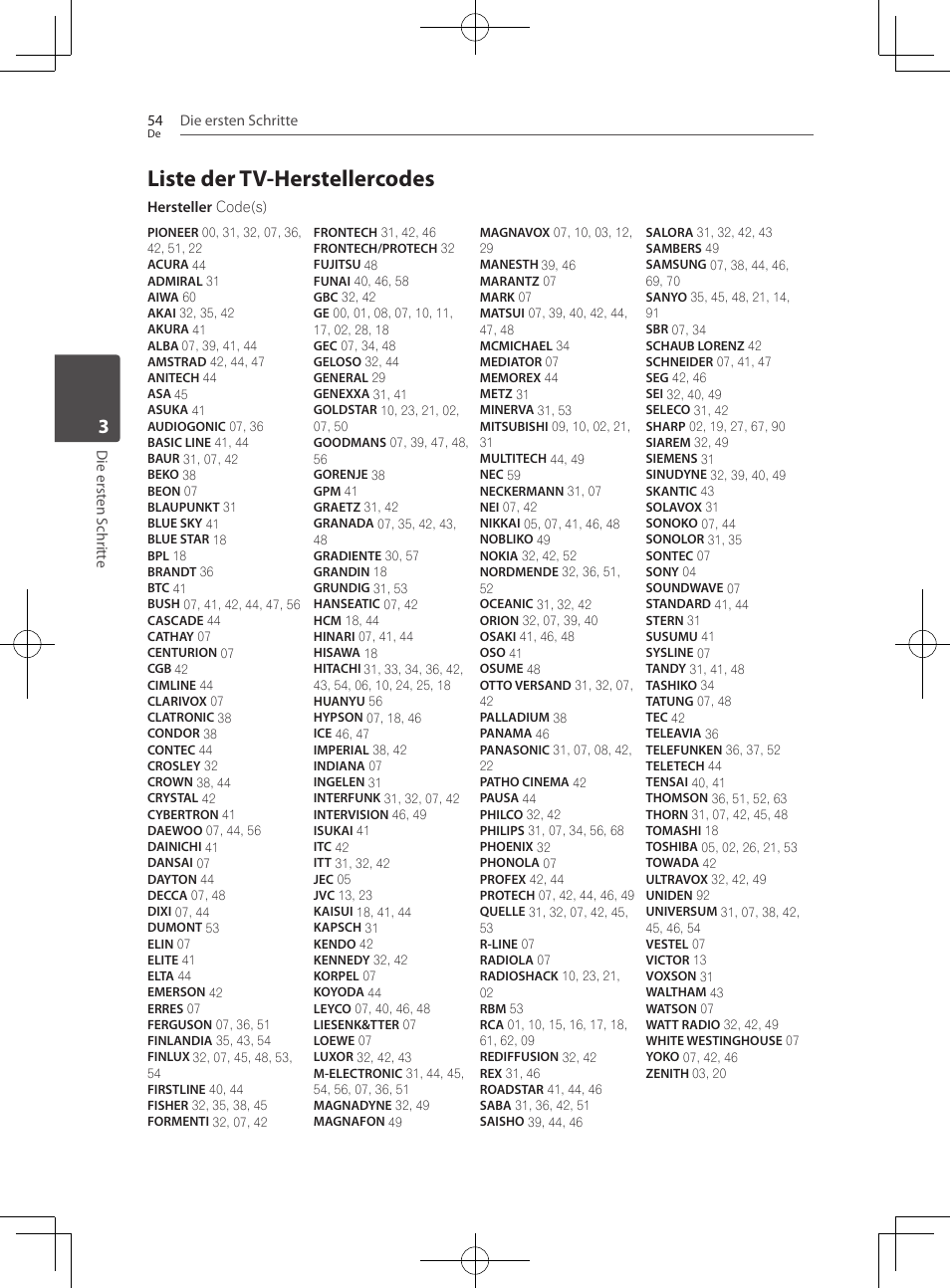 Liste der tv-herstellercodes | Pioneer BCS-727 User Manual | Page 254 / 588