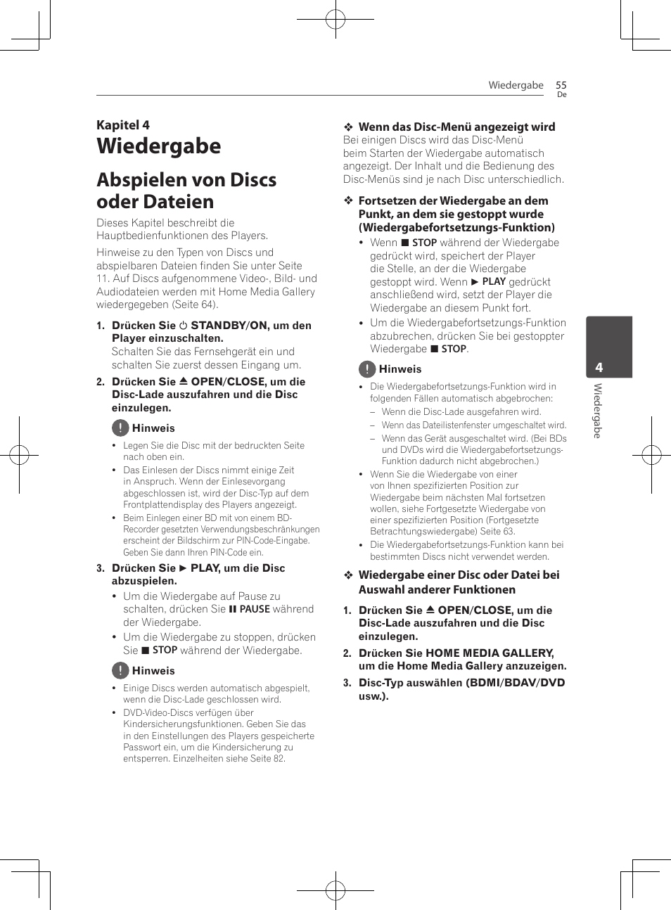 Abspielen von discs oder dateien, Wiedergabe, Kapitel 4 | Pioneer BCS-727 User Manual | Page 255 / 588