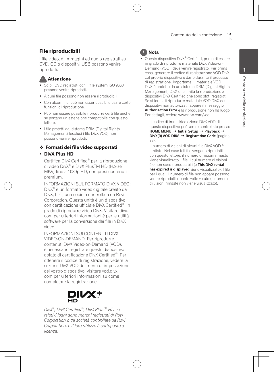 File riproducibili, Formati dei file video supportati | Pioneer BCS-727 User Manual | Page 311 / 588