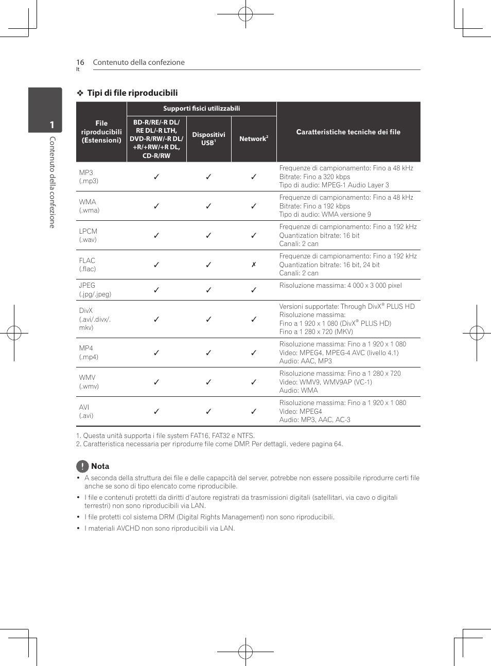 Tipi di file riproducibili | Pioneer BCS-727 User Manual | Page 312 / 588