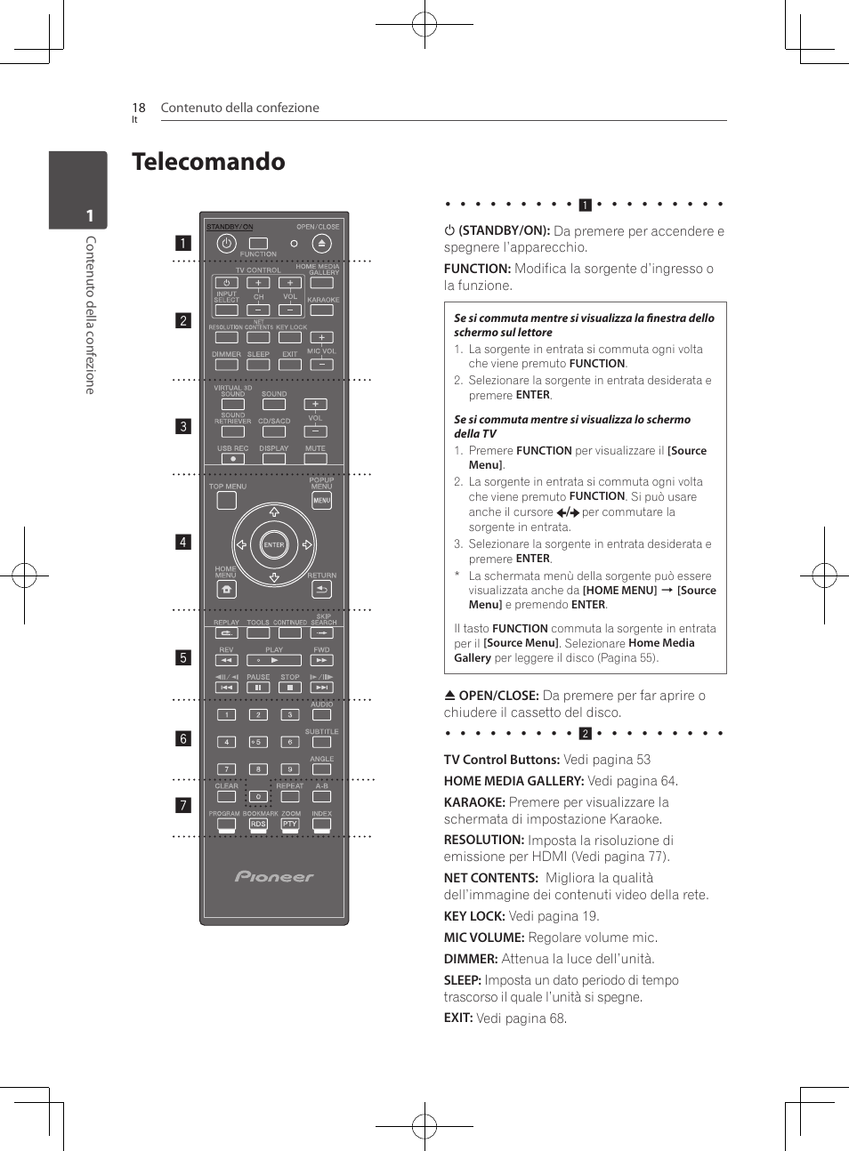 18 telecomando, Telecomando | Pioneer BCS-727 User Manual | Page 314 / 588