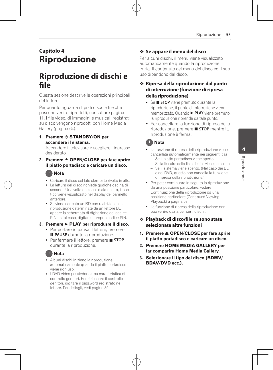 Riproduzione di dischi e file, Riproduzione, Capitolo 4 | Pioneer BCS-727 User Manual | Page 351 / 588
