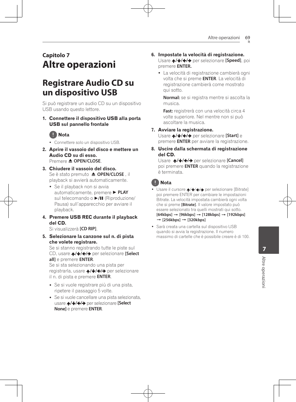 Registrare audio cd su un dispositivo usb, Altre operazioni | Pioneer BCS-727 User Manual | Page 365 / 588