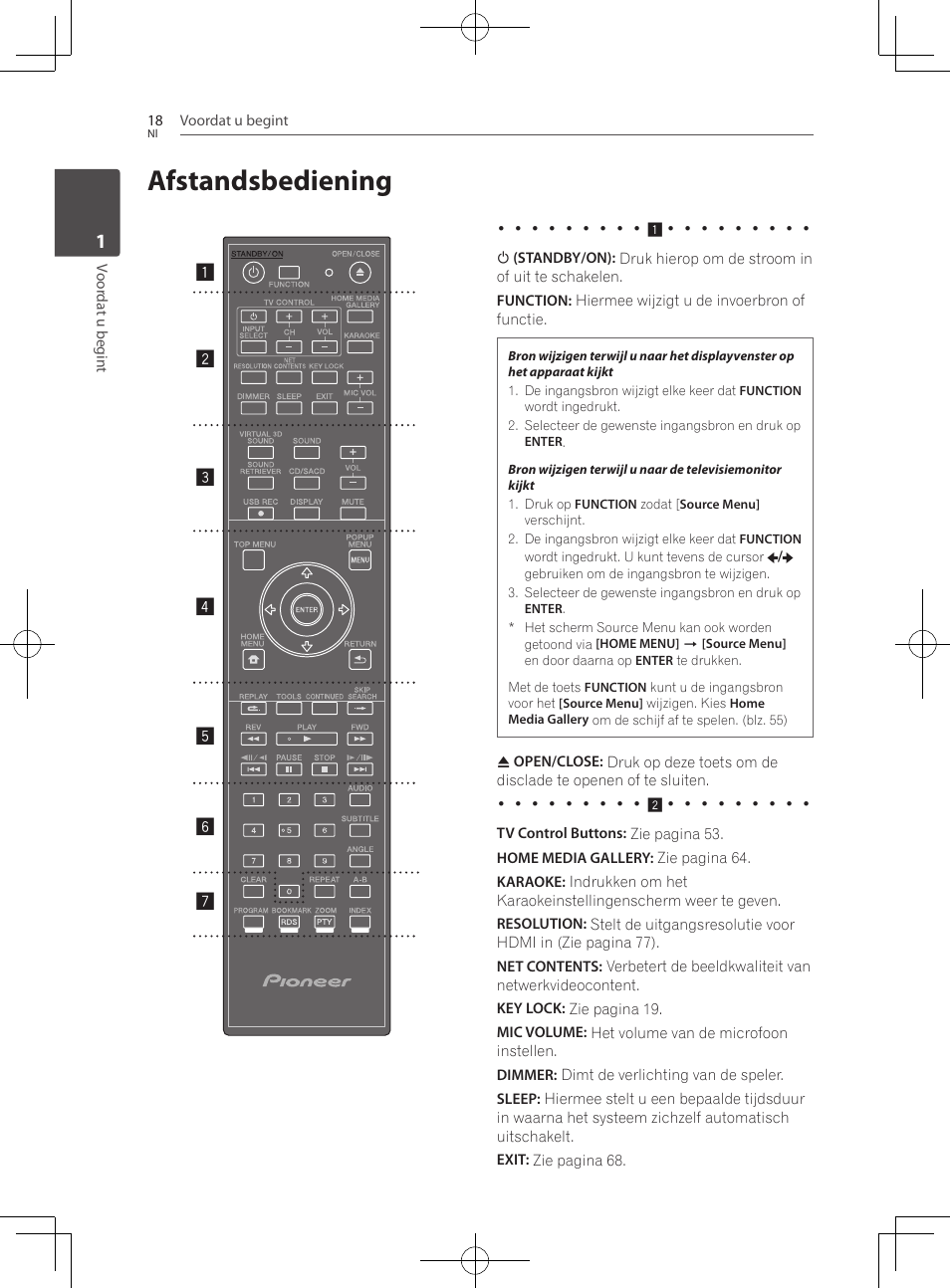 18 afstandsbediening, Afstandsbediening | Pioneer BCS-727 User Manual | Page 410 / 588