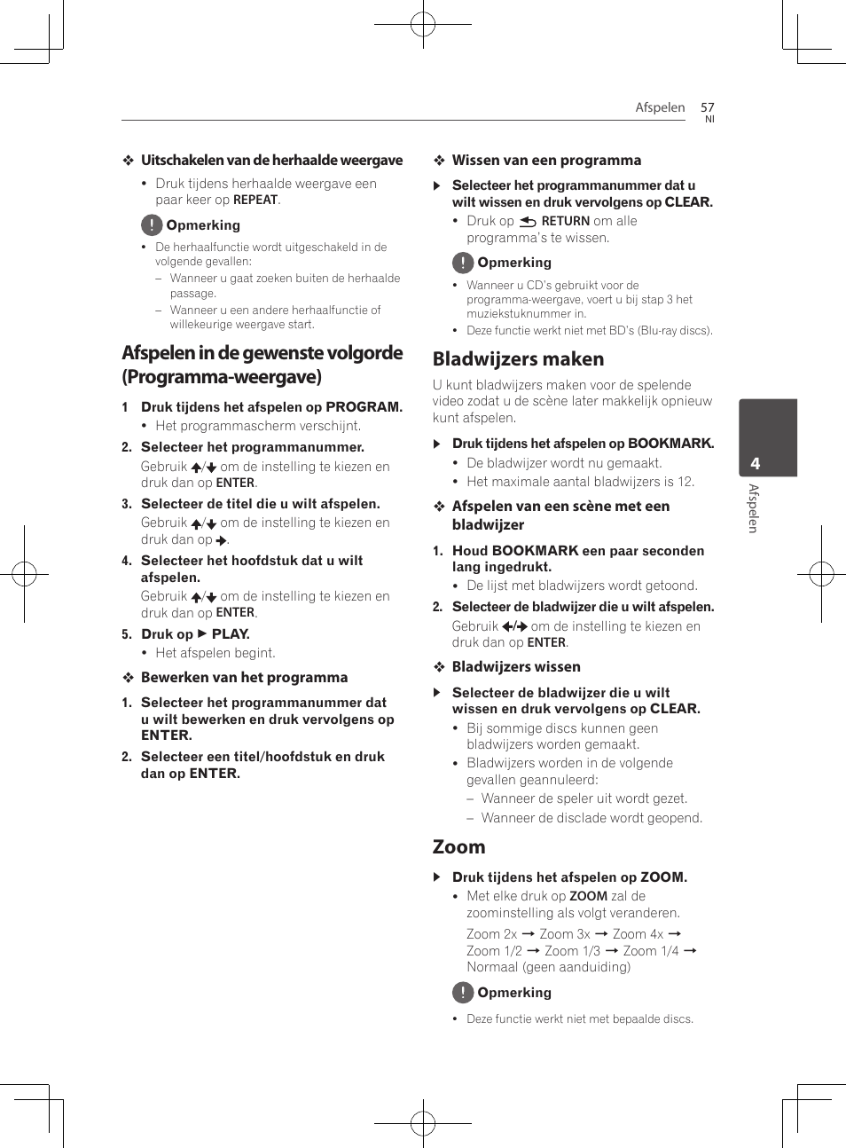 Bladwijzers maken, 57 – zoom, Zoom | Pioneer BCS-727 User Manual | Page 449 / 588