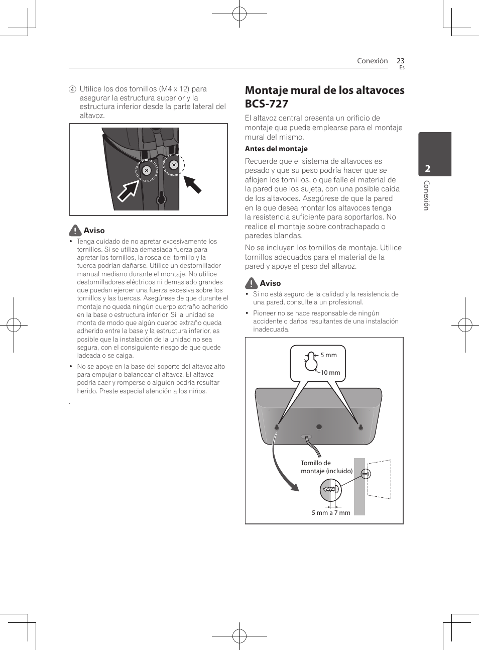 Montaje mural de los altavoces bcs-727 | Pioneer BCS-727 User Manual | Page 511 / 588