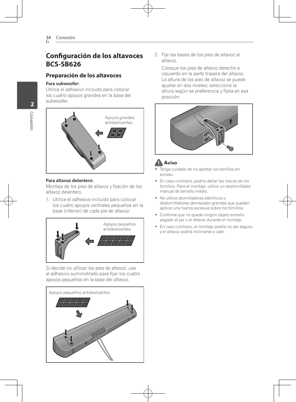 Configuración de los altavoces bcs-sb626, Preparación de los altavoces | Pioneer BCS-727 User Manual | Page 522 / 588