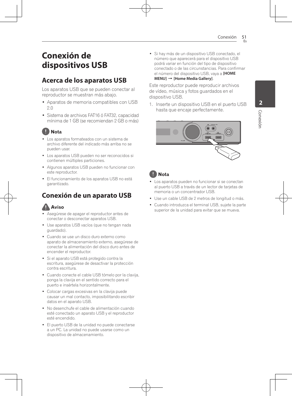 Conexión de dispositivos usb, Acerca de los aparatos usb, Conexión de un aparato usb | Pioneer BCS-727 User Manual | Page 539 / 588