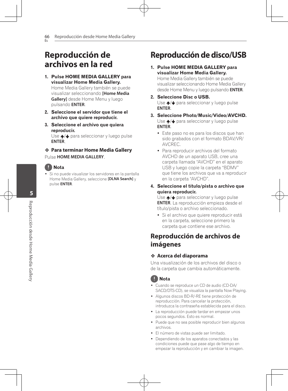 Reproducción de archivos en la red, Reproducción de disco/usb, Reproducción de archivos de imágenes | Pioneer BCS-727 User Manual | Page 554 / 588